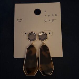 A New Day Hexagon Tortoise Earrings